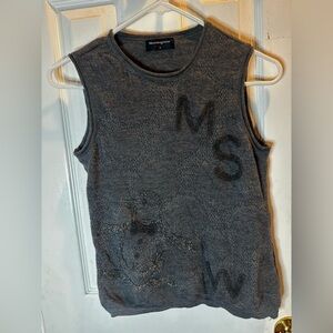 Vintage Munsingwear Sweater Vest‎ Gray Penguin Logo Small Knit